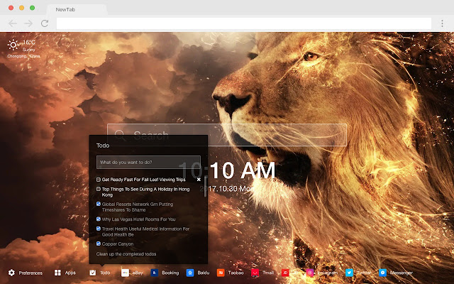 Lion New Tab Page HD Wallpapers Themes