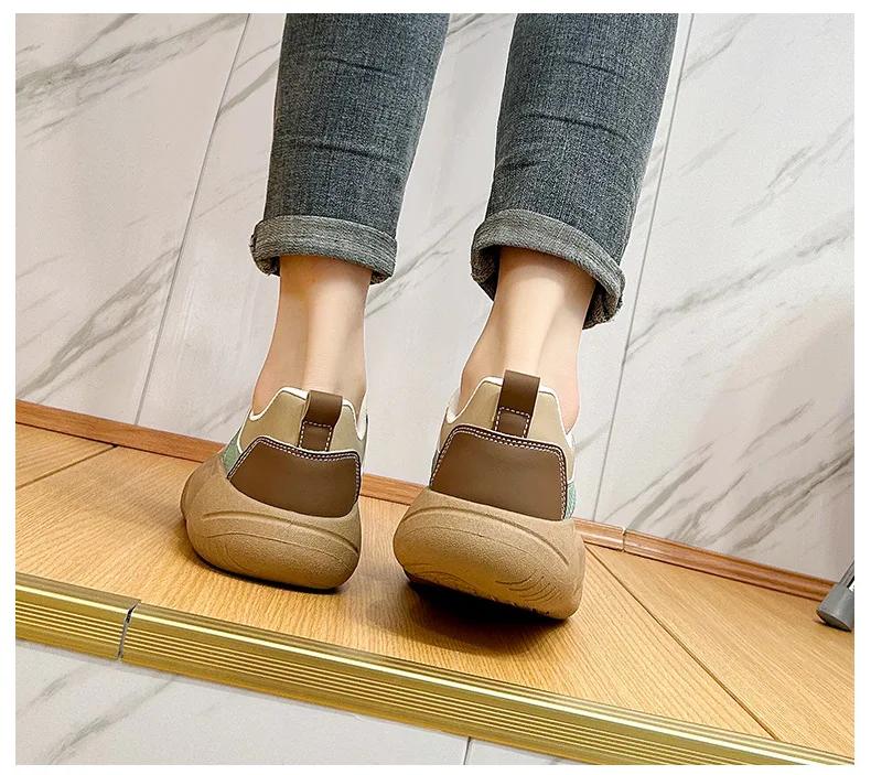 Damskie Buty Codzienne Płaskie z Grubą Podeszwą, Uniwersalne do Stylizacji, Wygodne na Co Dzień i Stylowe, Idealne na Różne Okazje.
