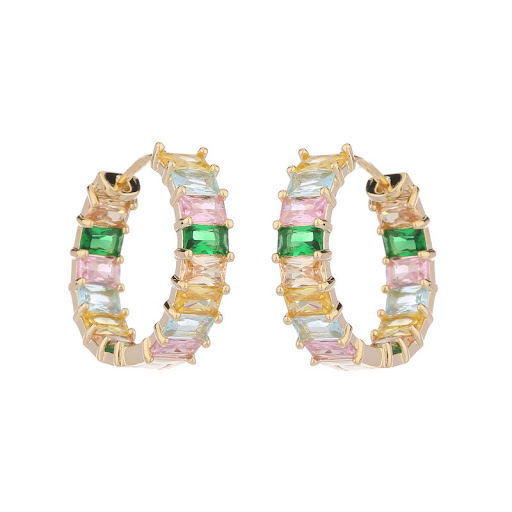 Title 3, Womens Fashion Rectangular Zirconia Earrings, ...