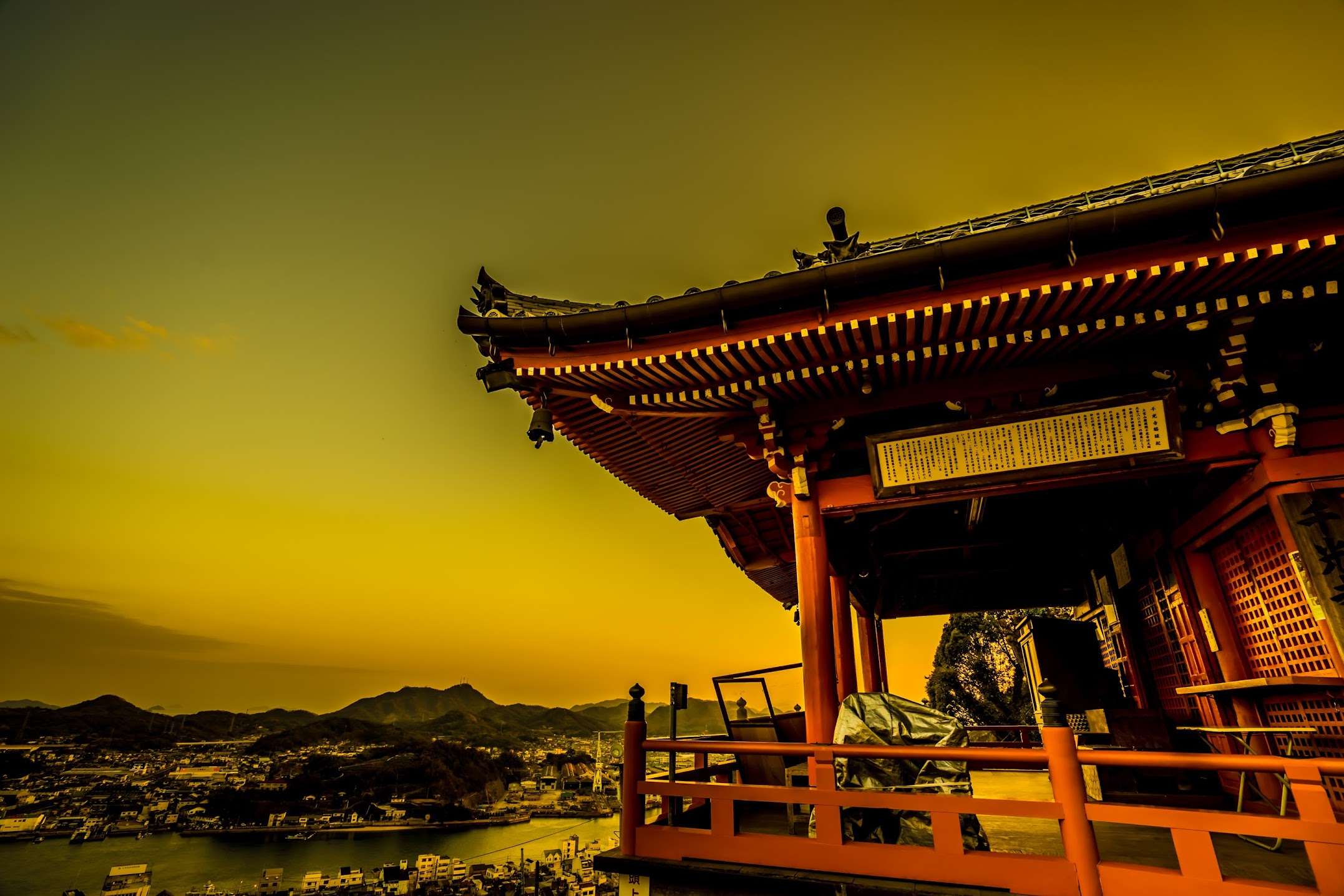 Onomichi Senkoji temple evening view1