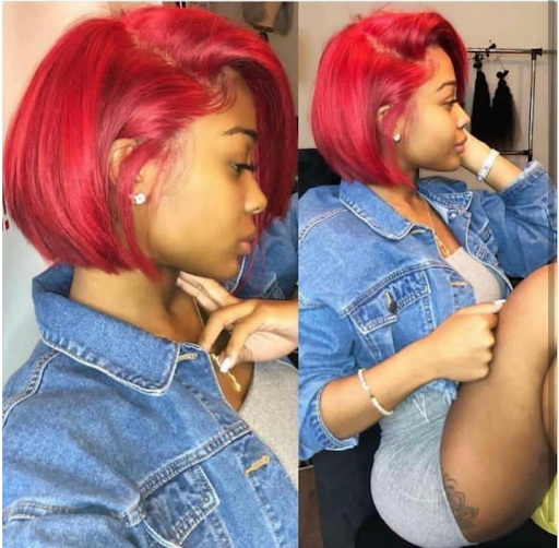 Title 5, Partially Divided Big Red BOB Short Hair