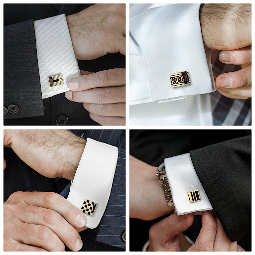 Title 5, French Fashion Enamel Gold Plated Copper Cuffli...