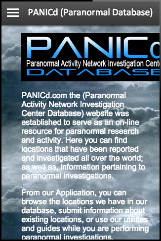 PANICd Paranormal Database