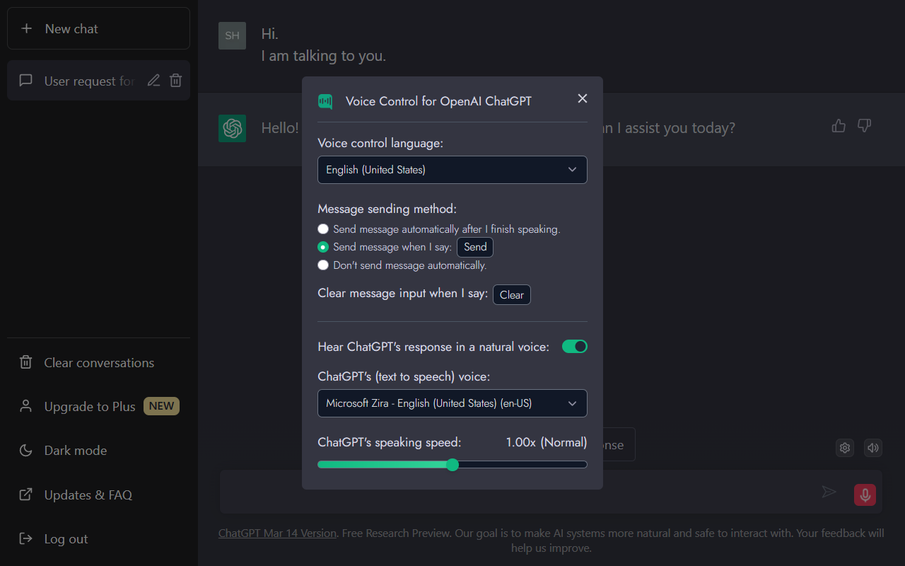 Voice Control for OpenAI ChatGPT Preview image 4
