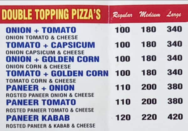 Pizza Crush menu 