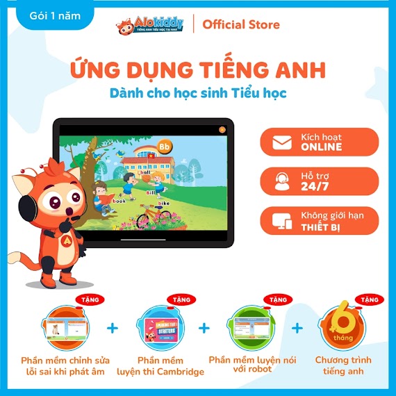 [Gói 1 Năm] Mã Kích Hoạt App Học Tiếng Anh Alokiddy Dành Cho Trẻ Từ Lớp 1 Đến Lớp 5 Áp Dụng Trên Toàn Quốc