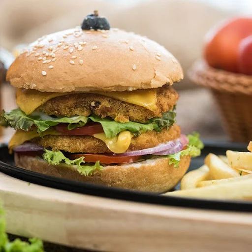 Double Decker Veg Patty Burger with Cheese