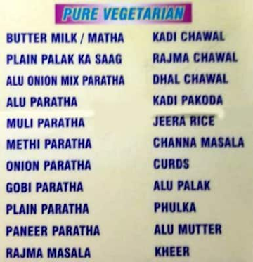 Bobby's Dhaba menu 