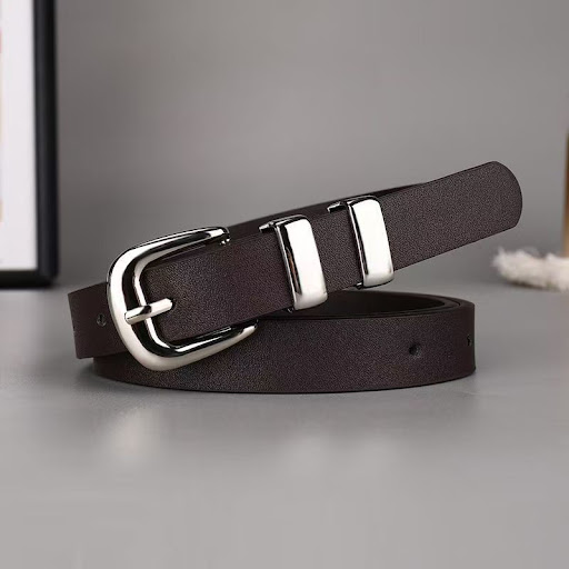 Brown Double Silver Buckle