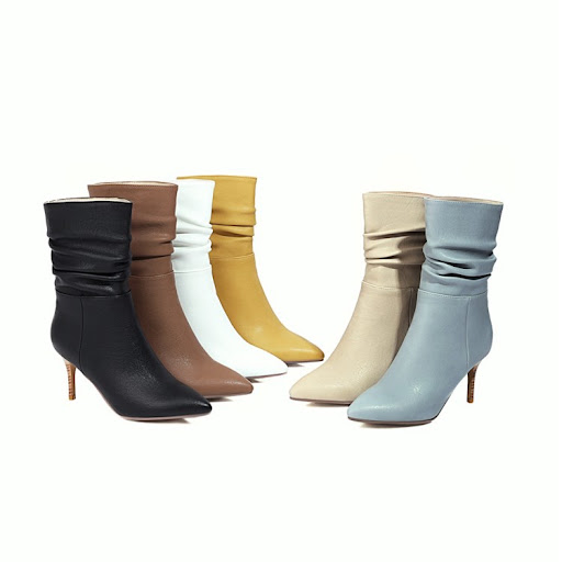 Title 5, Womens Boots with Stiletto Heels and Short Ple...