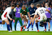 Makazole Mapimpi of South Africa during the 2021 Castle Lager Outgoing Tour match between England and South Africa at Twickenham Stadium on November 20, 2021 in London, England.
