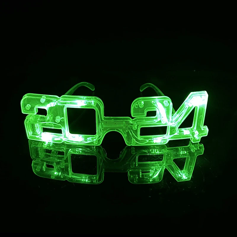 LED Lichtgevende Nieuwjaarsbril 2024 met glitter voor feest- en avonddecoratie. Maak jouw feest compleet!