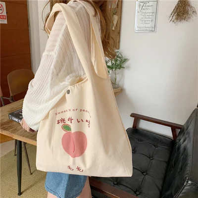 Title 5, Dames Persoonlijkheid Canvas Tote Bag Peach Sch...