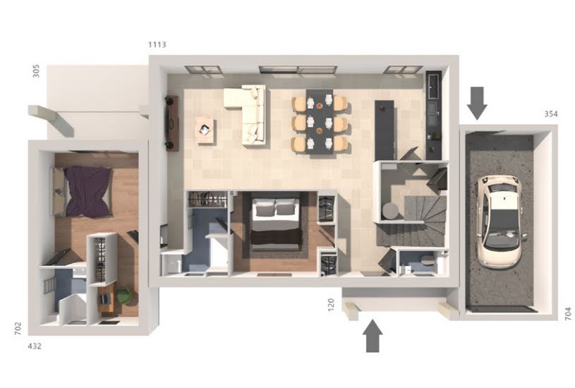  Vente Terrain + Maison - Terrain : 2 000m² - Maison : 170m² à Dions (30190) 