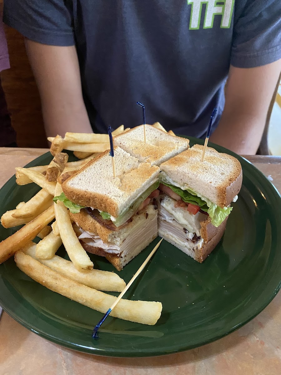 Giant GF club sandwich and fries