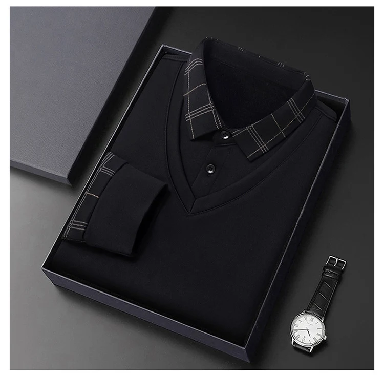 Chemise homme coréenne à carreaux avec col tailleur et manches longues. Un look élégant et tendance pour toutes les occasions décontractées.