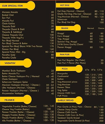 Meraa Adda Cafe menu 