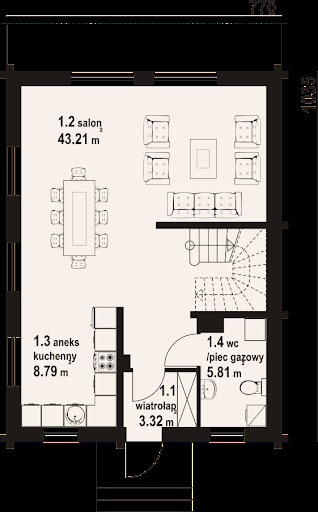 Gąsawa a3 dw - Rzut parteru