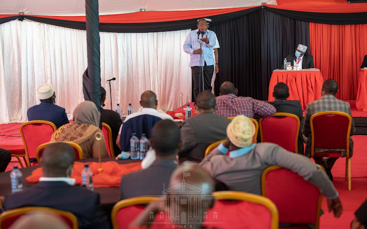 President Uhuru Kenyatta hosts a delegation of leaders from Marsabit County at State House, Nairobi on Thursday.