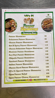VD’s 91 Paneer Shawarma menu 1