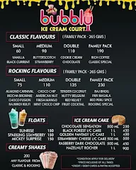 Bubbly Ice Cream menu 1