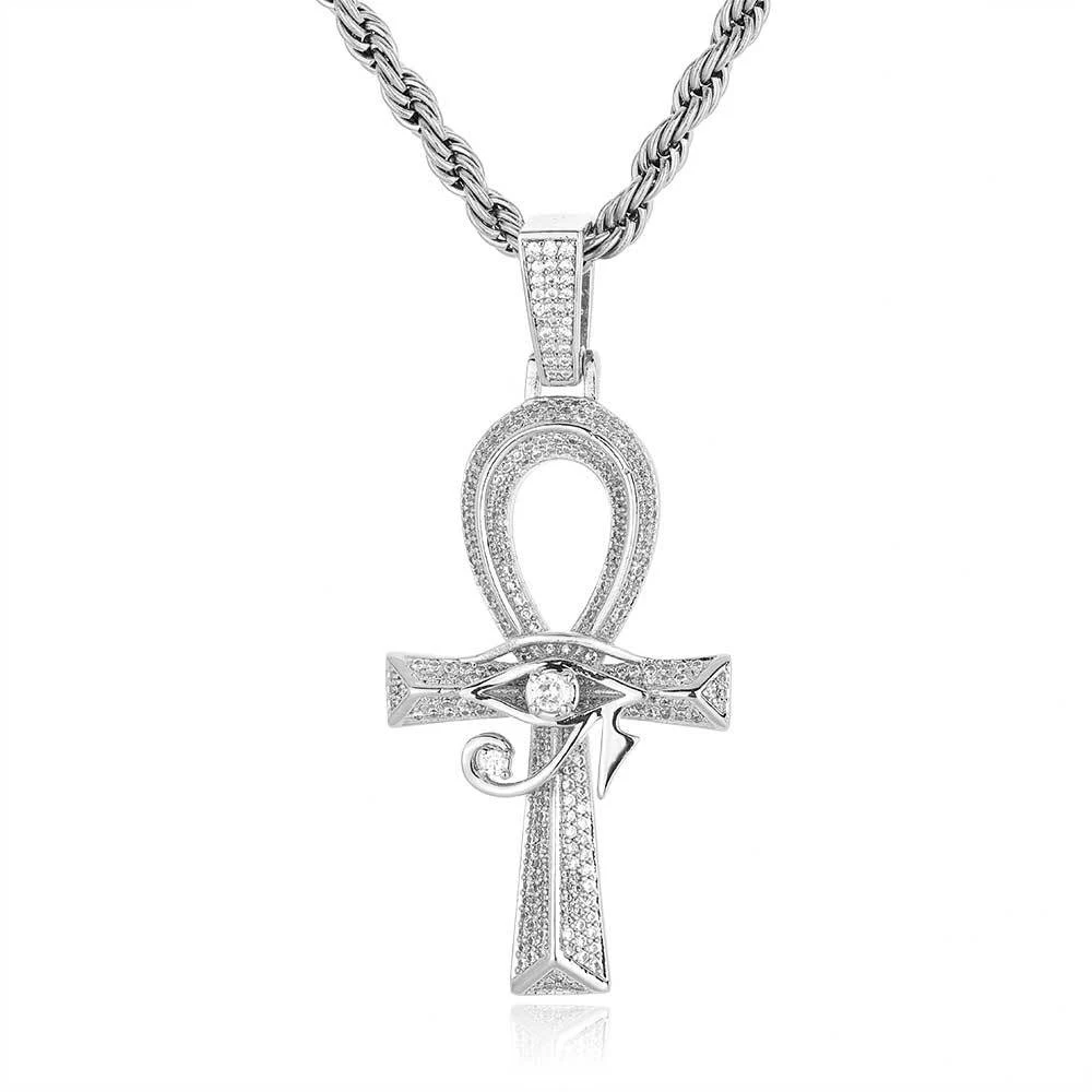 Title 7, Retro Ketting met Kruis Hanger Micro Ingelegd Z...