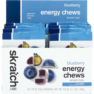 Skratch Labs Sport Fuel Energy Chews - Blueberry - With Caffiene - Box of 10 Single Serving Packs alternate image 0