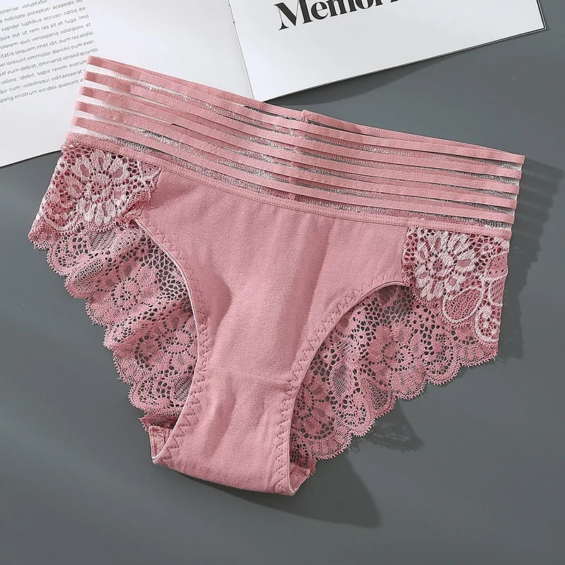 Title 7, Sexy Womens Cotton High Waist Lace Breathable ...