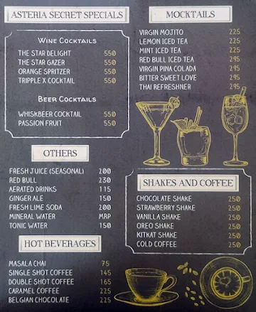 Asteria menu 