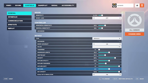 Reticle_Advanced Settings