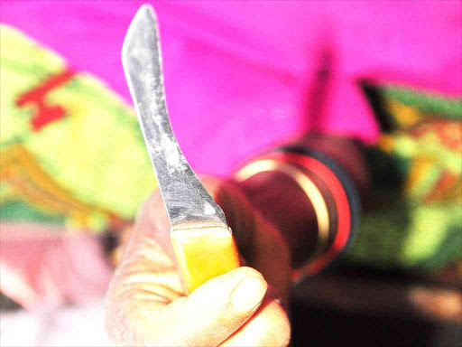 A knife used for female genital mutilation. /FILE