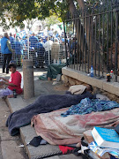 Homeless people were not bothered with the thousands of marchers taking to the streets of Cape Town 