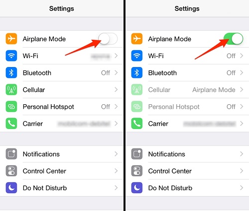 disable and enable Airplane  Mode