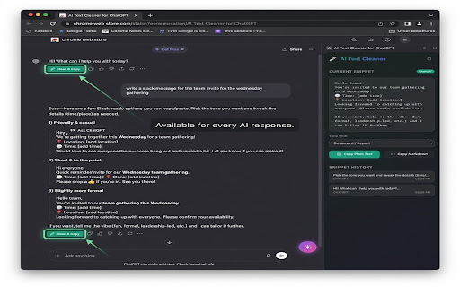AI Text Cleaner for ChatGPT screenshot 1