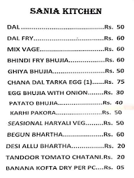 Sania Kitchen menu 1