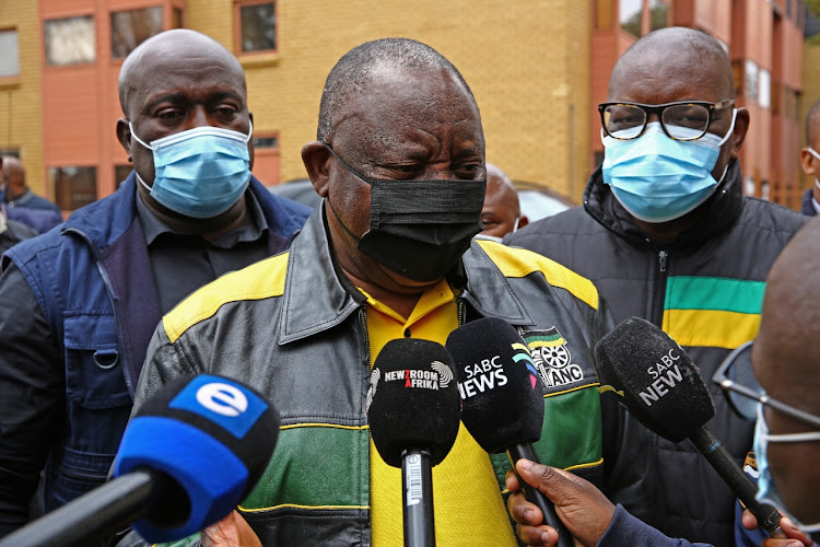 ANC president Cyril Ramaphosa in Soweto on the local government elections campaign trail on September 18.