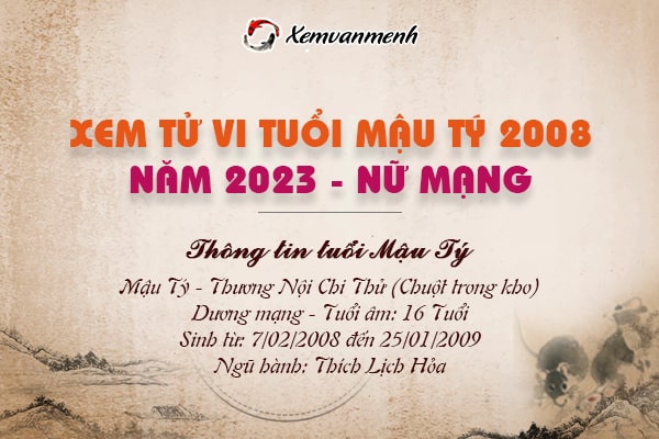 Xem tử vi tuổi Mậu Tý nữ mạng năm 2023 