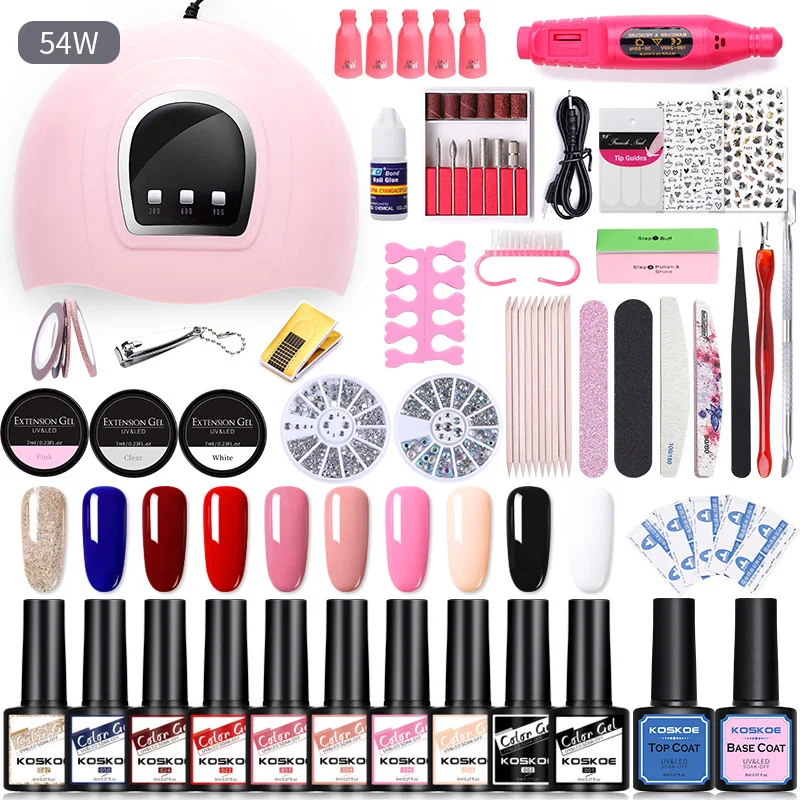 Kit de vernis à ongles gel pailleté avec lampe. Obtenez une manucure professionnelle, brillante et durable à la maison facilement.
