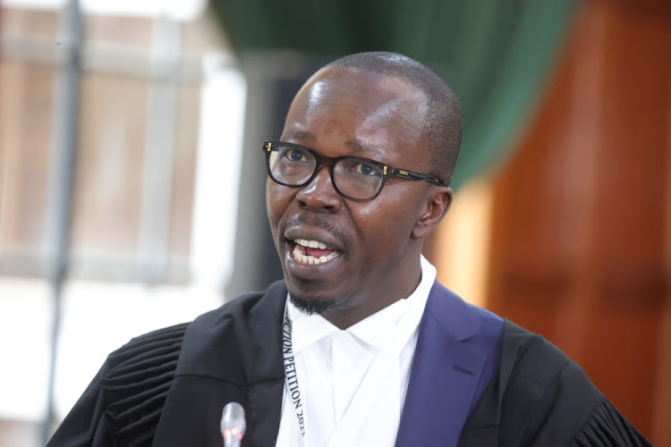 Lawyer Eric Gumbo during presidential petition hearing on August 1 2022.