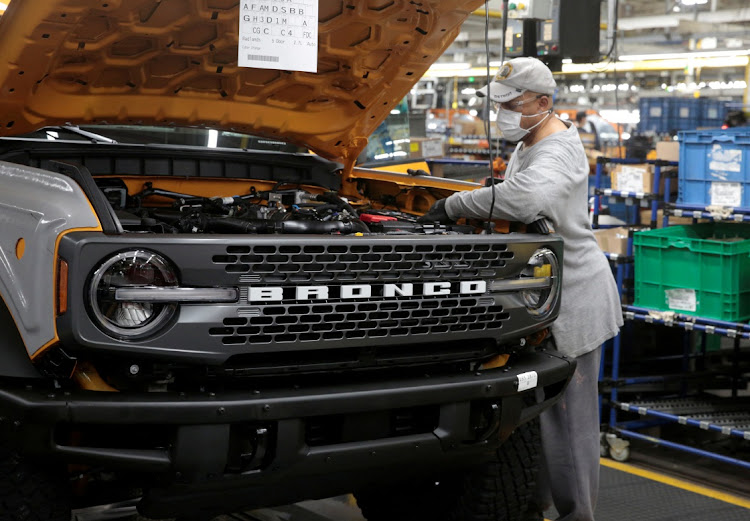 A Ford Motor assembly worker in Wayne, Michigan, the US. Picture: REUTERS/REBECCA COOK