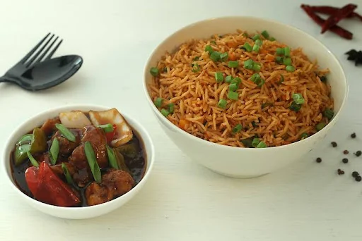 Chicken Teriyaki Fried Rice With Blackpepper Chilli Chicken