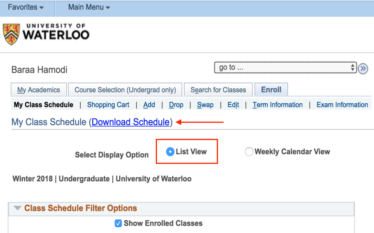 uWaterloo Schedule Exporter Preview image 0