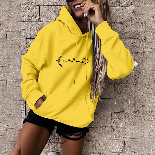 Title 9, Fleece-lined Hoodie Sweater Couples Tops Loose...