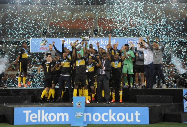 Cape Town City FC celebrates after winning Telkom Knockout final during theTelkom Knockout Final match between SuperSport United and Cape Town City FC at Peter Mokaba Stadium on December 10, 2016 in Polokwane, South Africa.