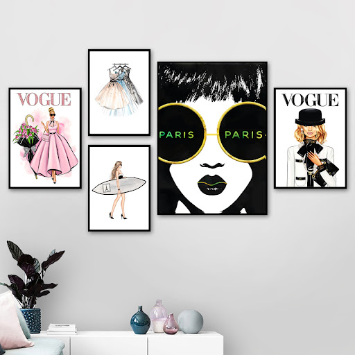Title 6, Ladies Flower Bag Canvas Wall Art Living Room. ...