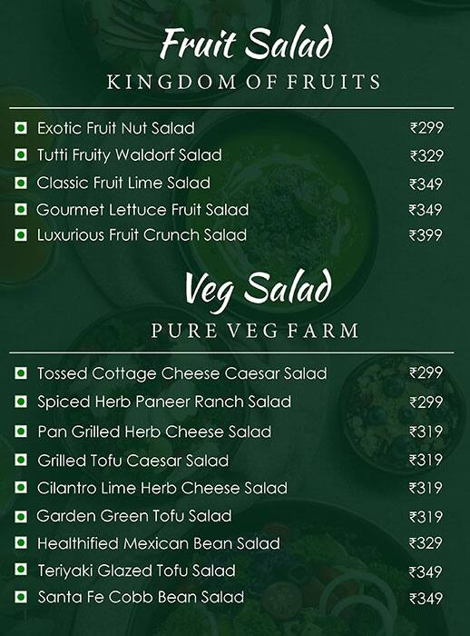 Salads Point menu 