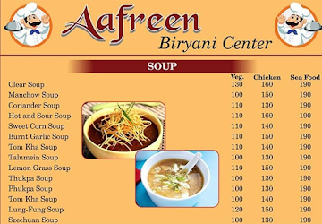 Aafreen Biryani Centre menu 