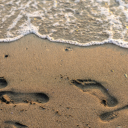 Stepping on the sand