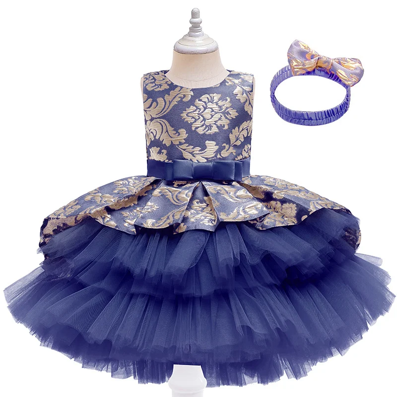 Title 14, Vestido abullonado de malla sin mangas para niñ...
