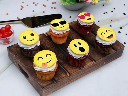Emoji Photo Cupcakes - 6 Pc